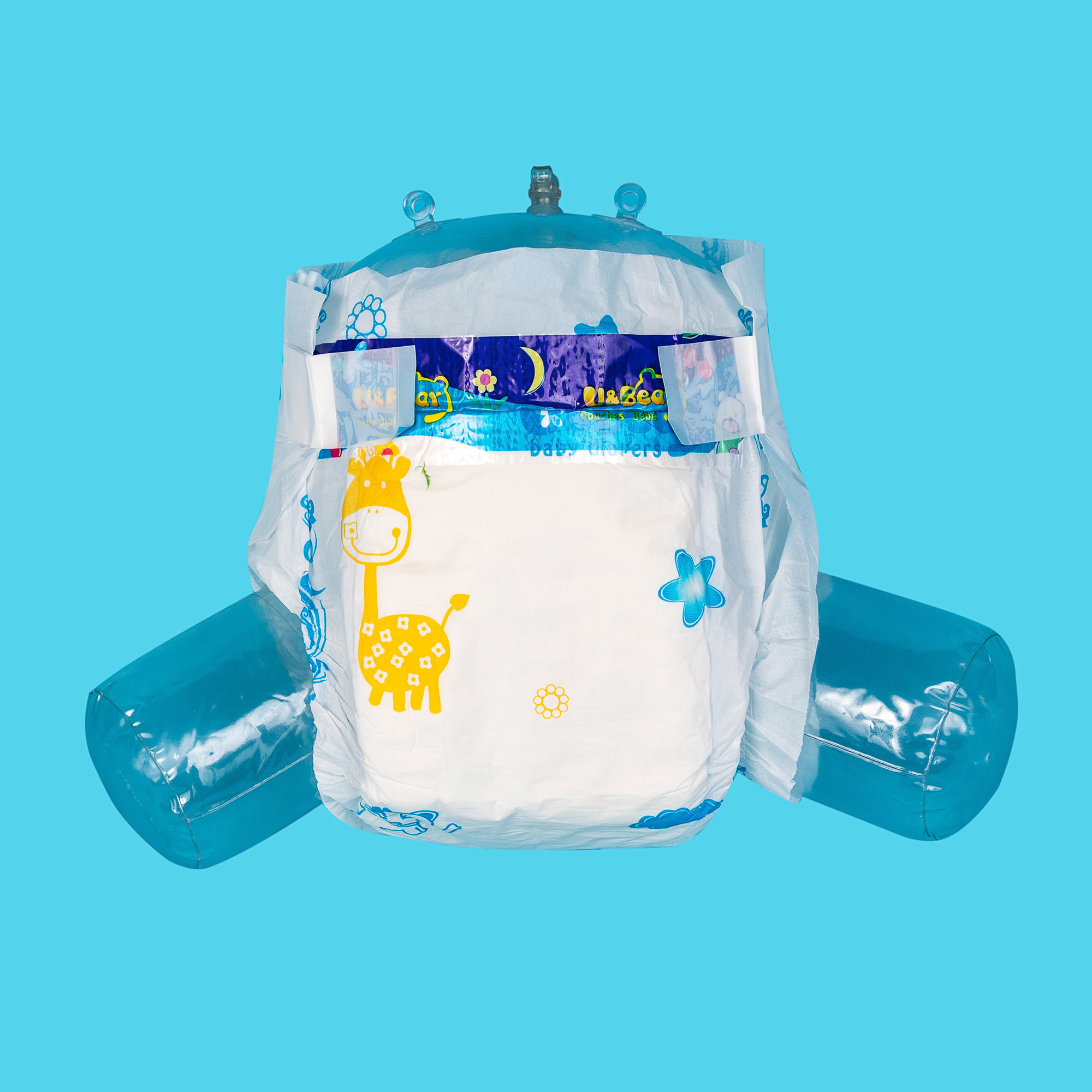 A grade simple packing baby diapers with transparent polybag