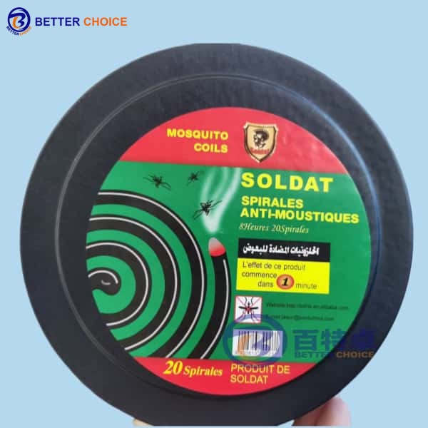Mosquito coils including iron mosquito coil holder